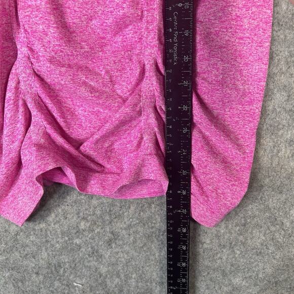 Athleta Fastest Track Tank Top Womens S Heathered Pink Ruched Racerback Stretch - Picture 2 of 7